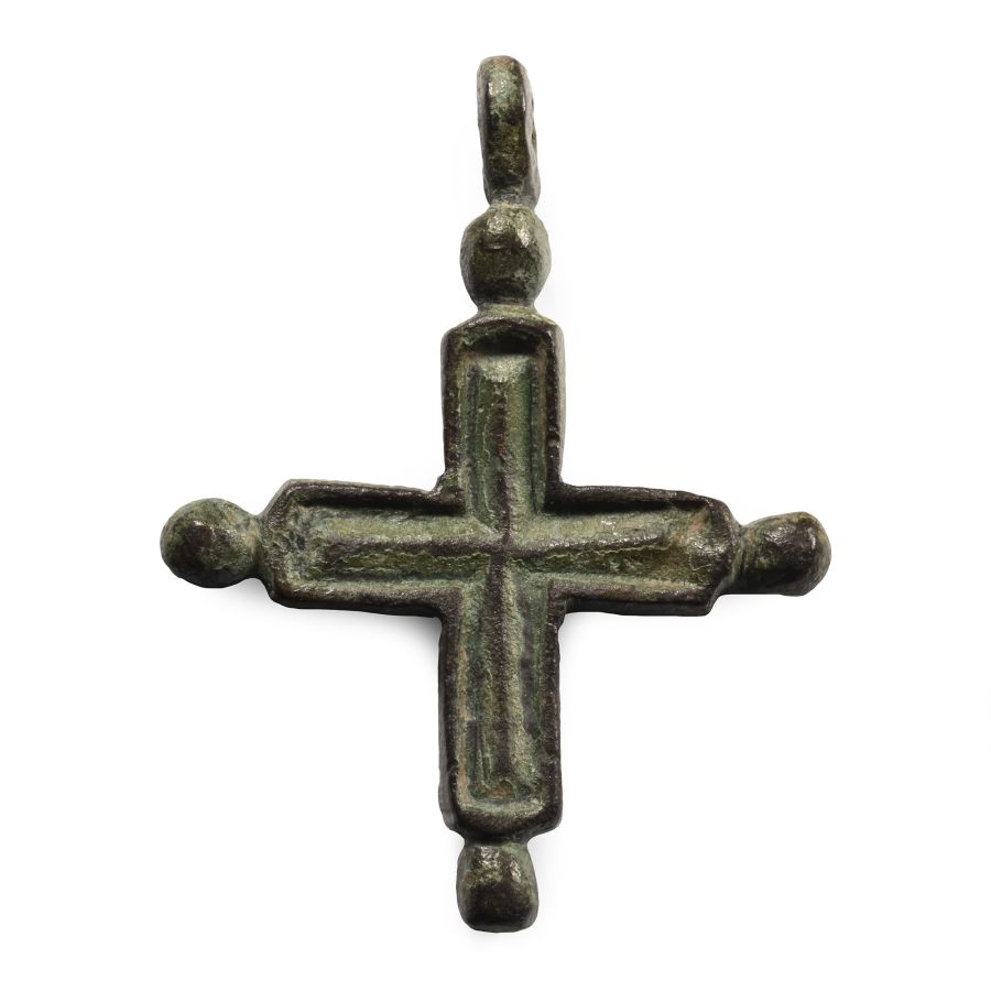 Byzantine Bronze Cross Pendant