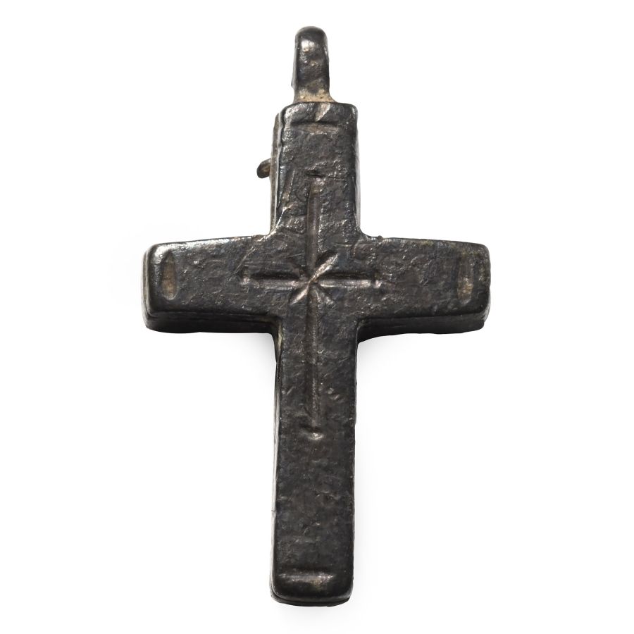 Silver Reliquary Cross Pendant