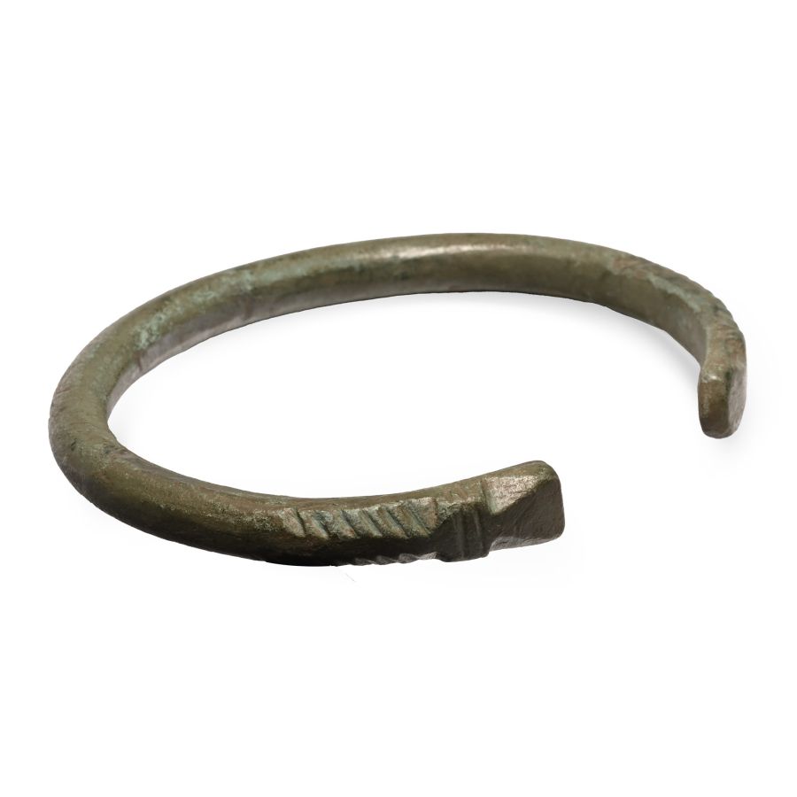 Late Roman Bronze Military Bracelet with Animal-Heads