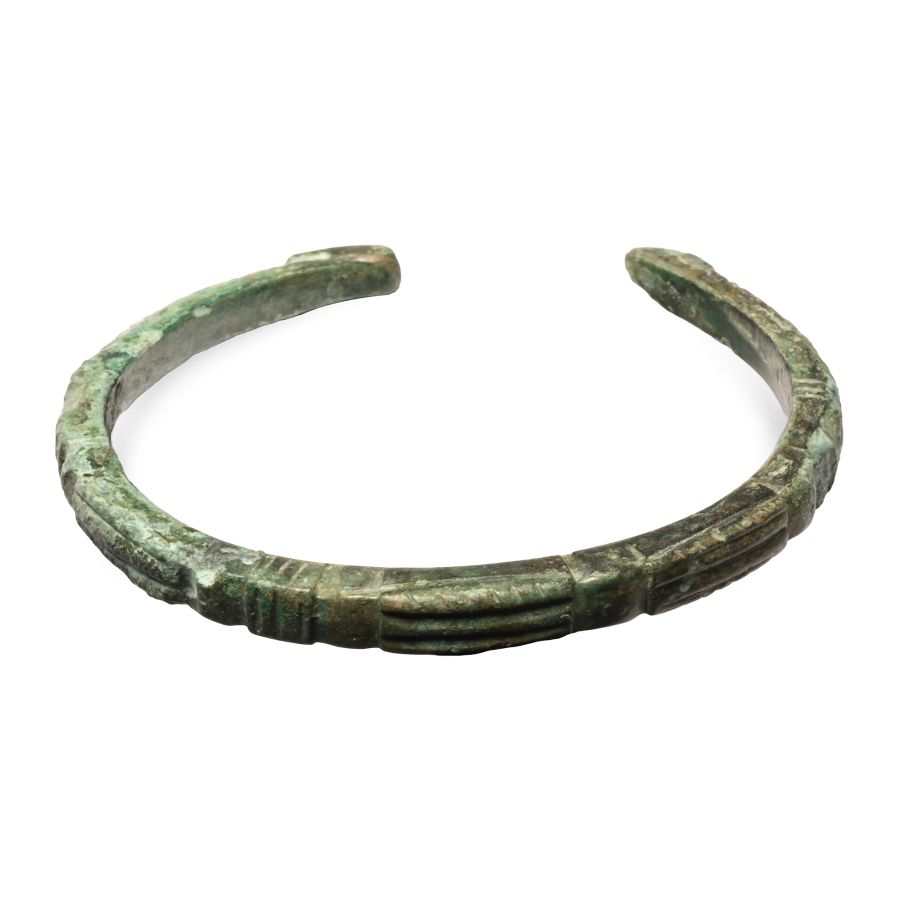 Late Roman Decorated Bronze Military Bracelet