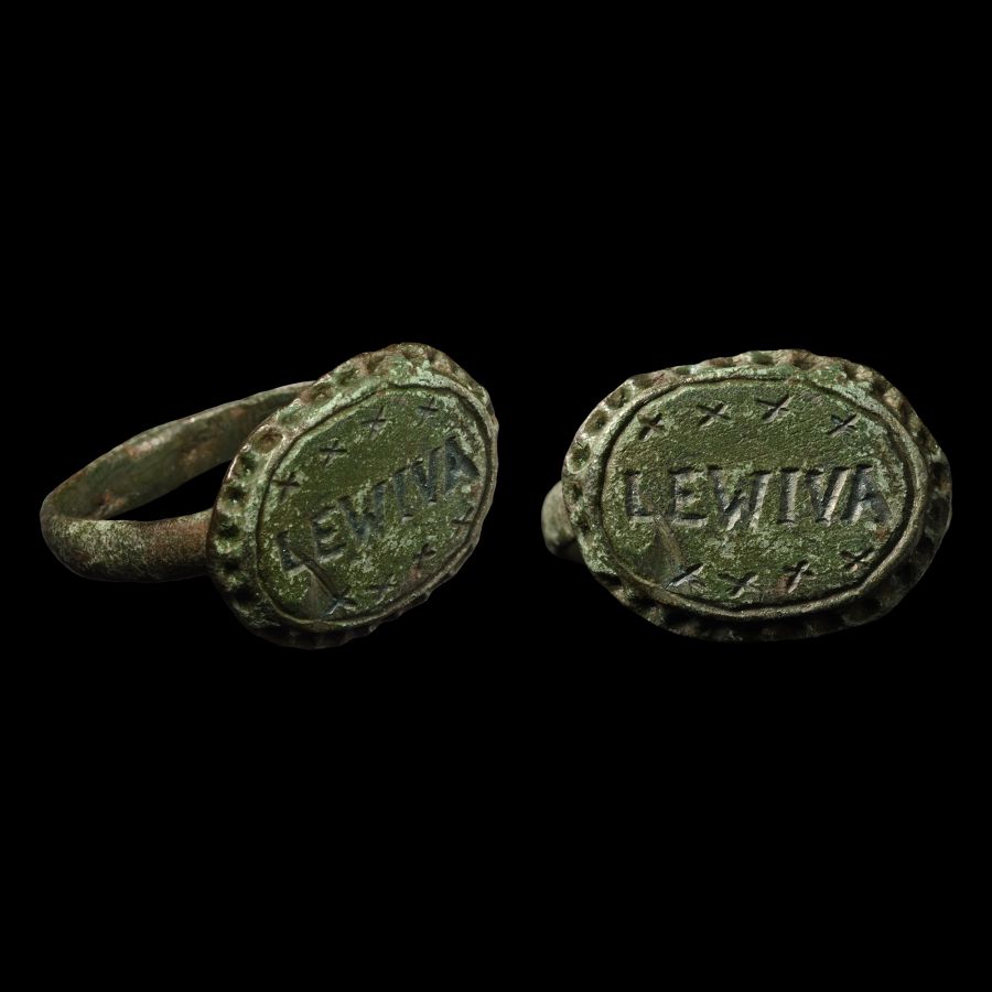 Medieval Bronze Ring with 'LEWIVA'
