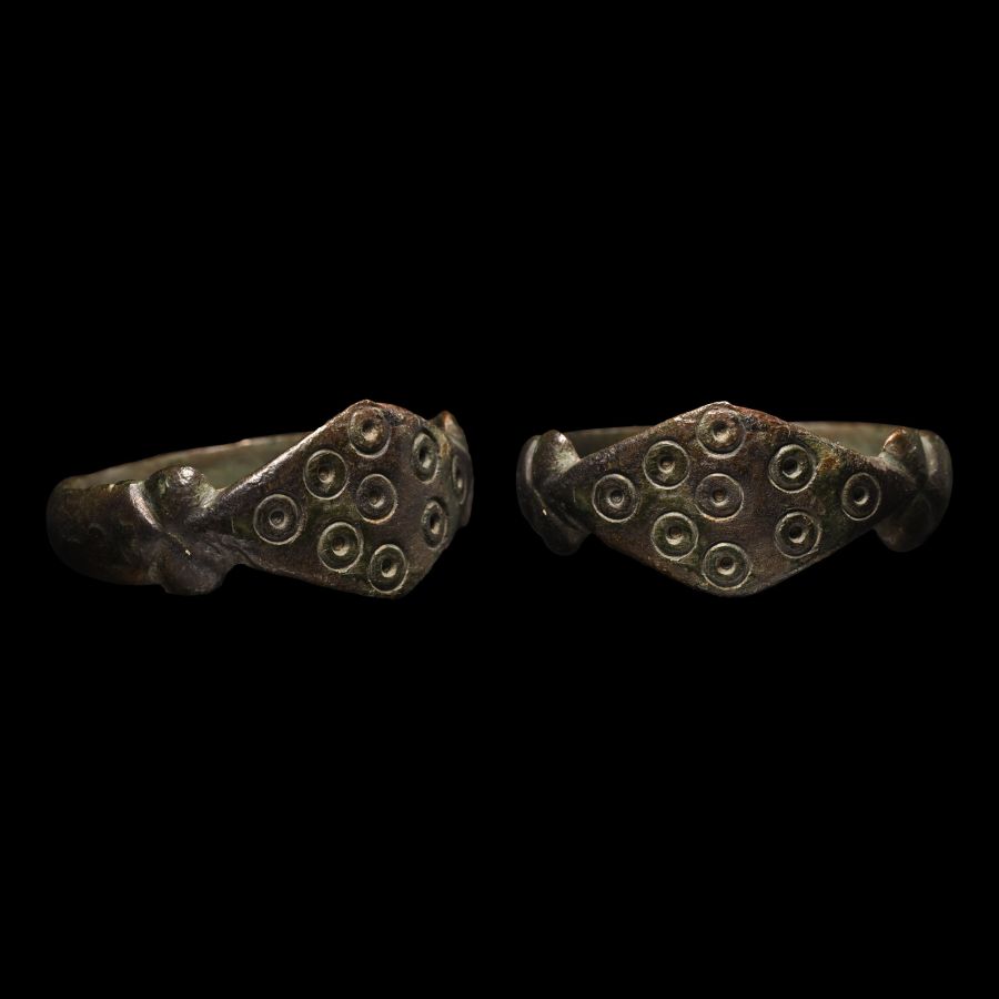 Norman Period Bronze Ring with Lozenge-Shaped Bezel