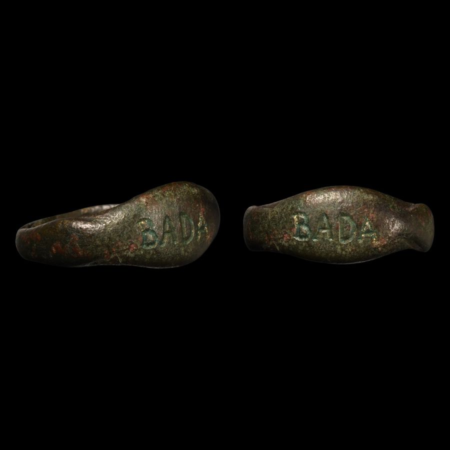 Late Roman Bronze Ring with BADA