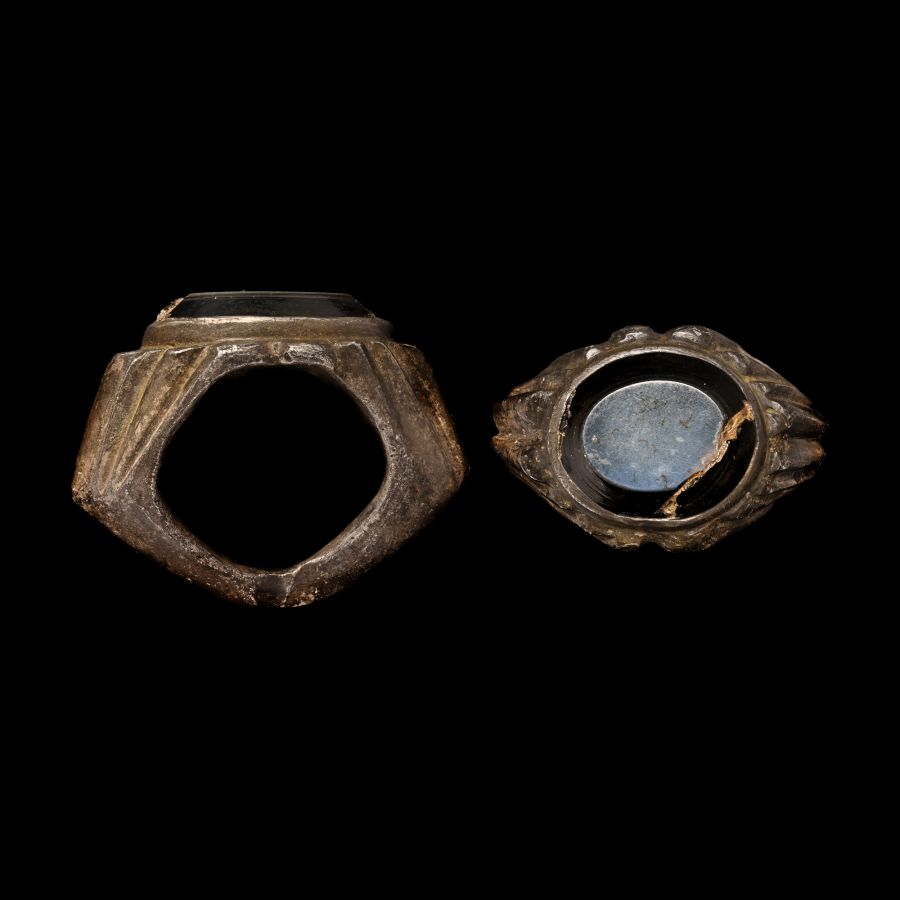 Large Roman Ring with Nicolo Gemstone