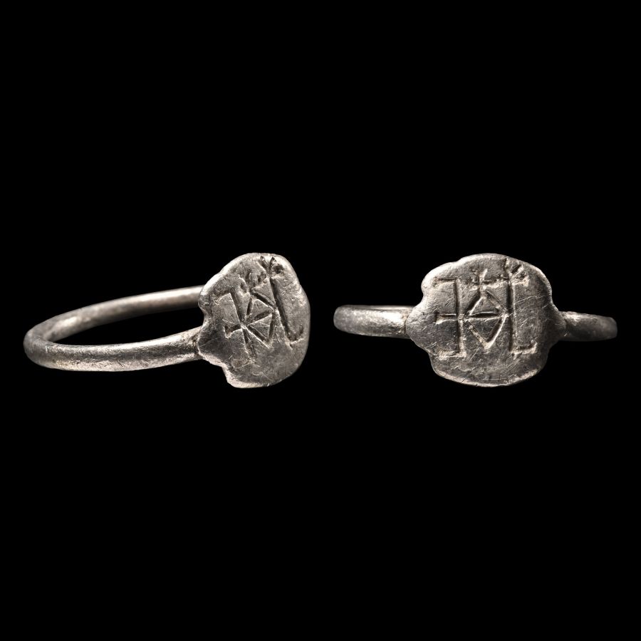 Byzantine Silver Ring with Monogram