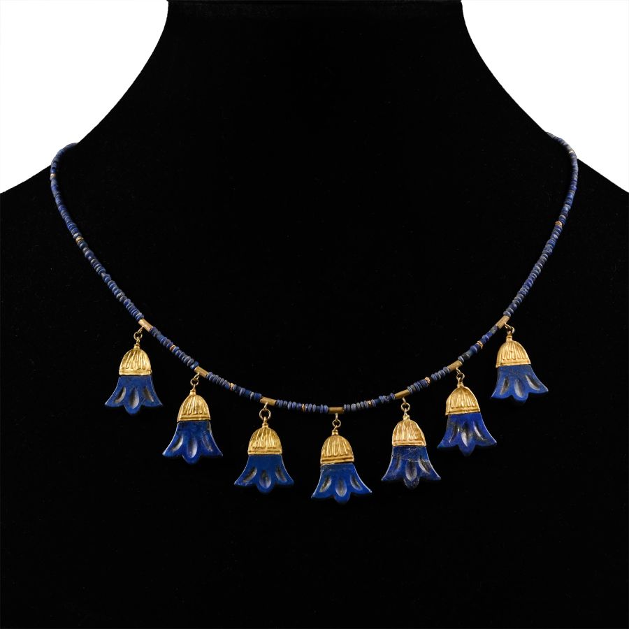 Hellenistic Lapis Lazuli Lotus Bead Necklace