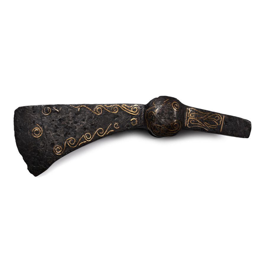 Eastern Viking Period Laten Inlaid Iron Axehead