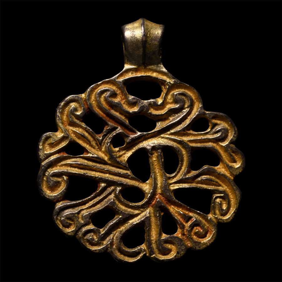 Viking Silver-Gilt Interlaced Pendant