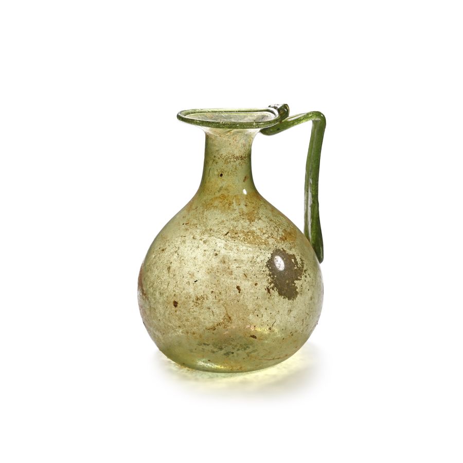 Roman Translucent Green Glass Flask
