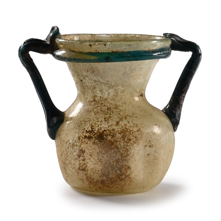 Roman Glass Handled Jar