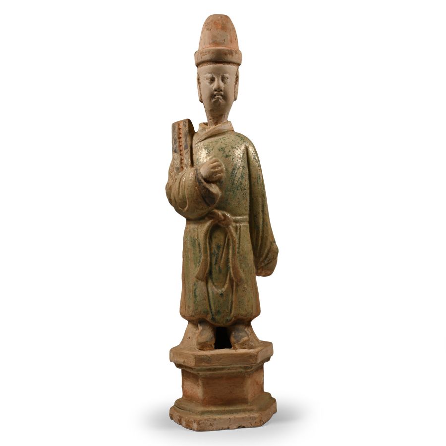 Chinese Ming Green Glazed Figure