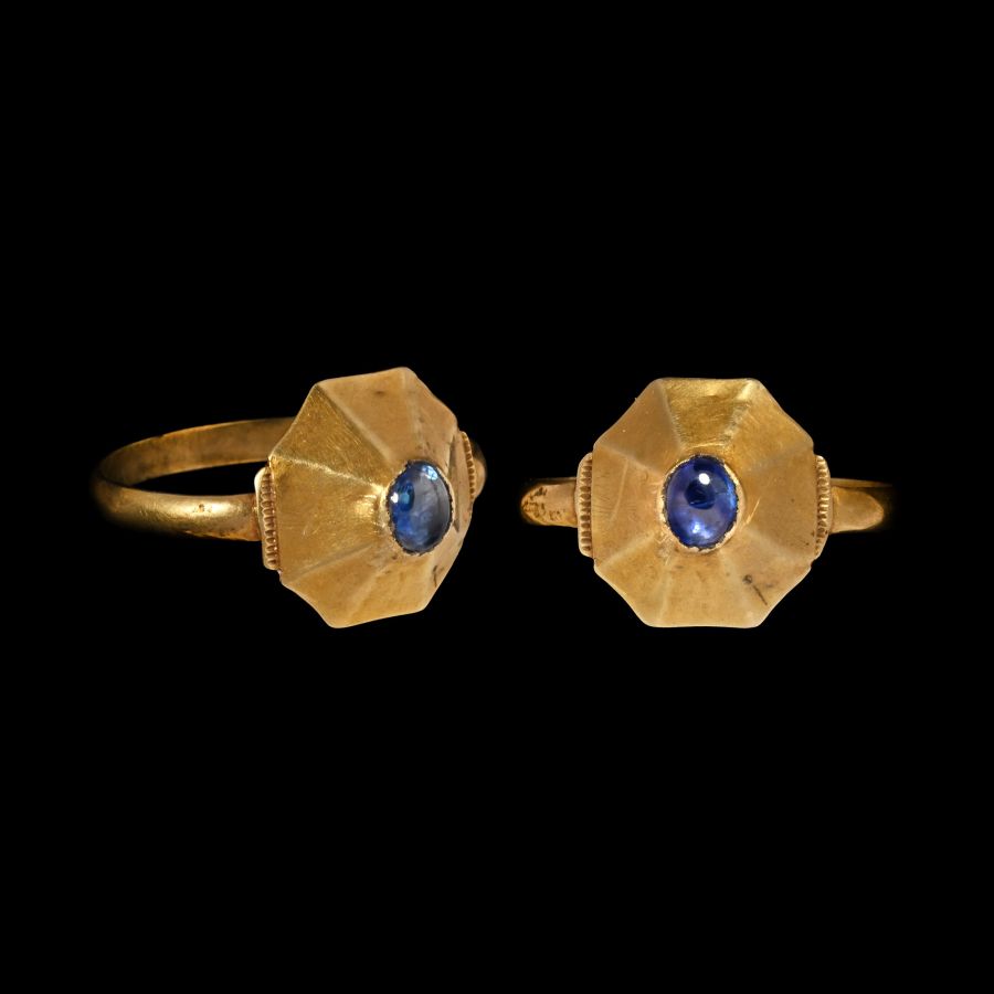 Medieval Gold Ring with Sapphire