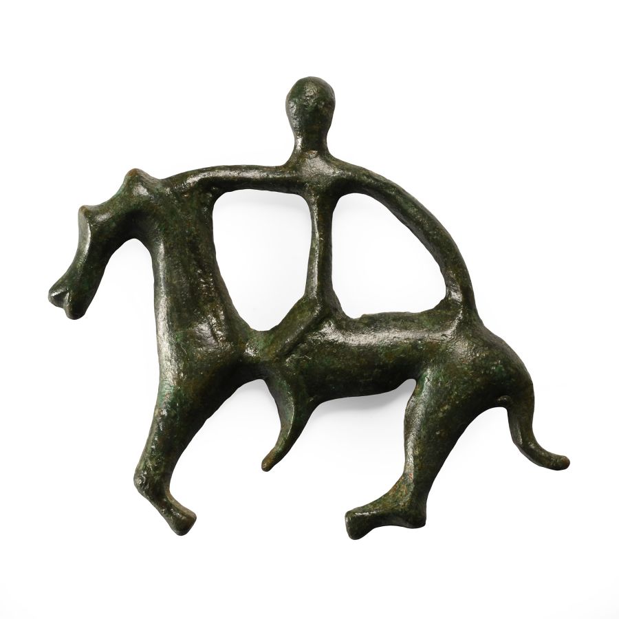 Viking Period Bronze Horseman Appliqué