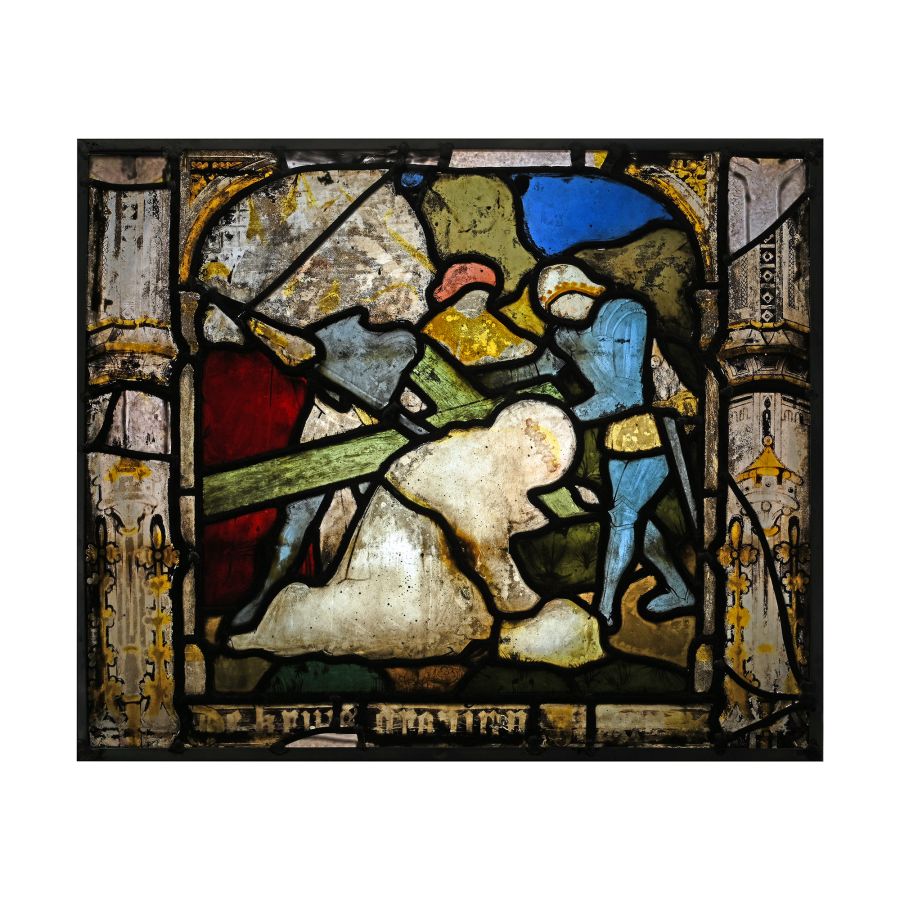 Stained Glass Panel with the Road to the Calvary