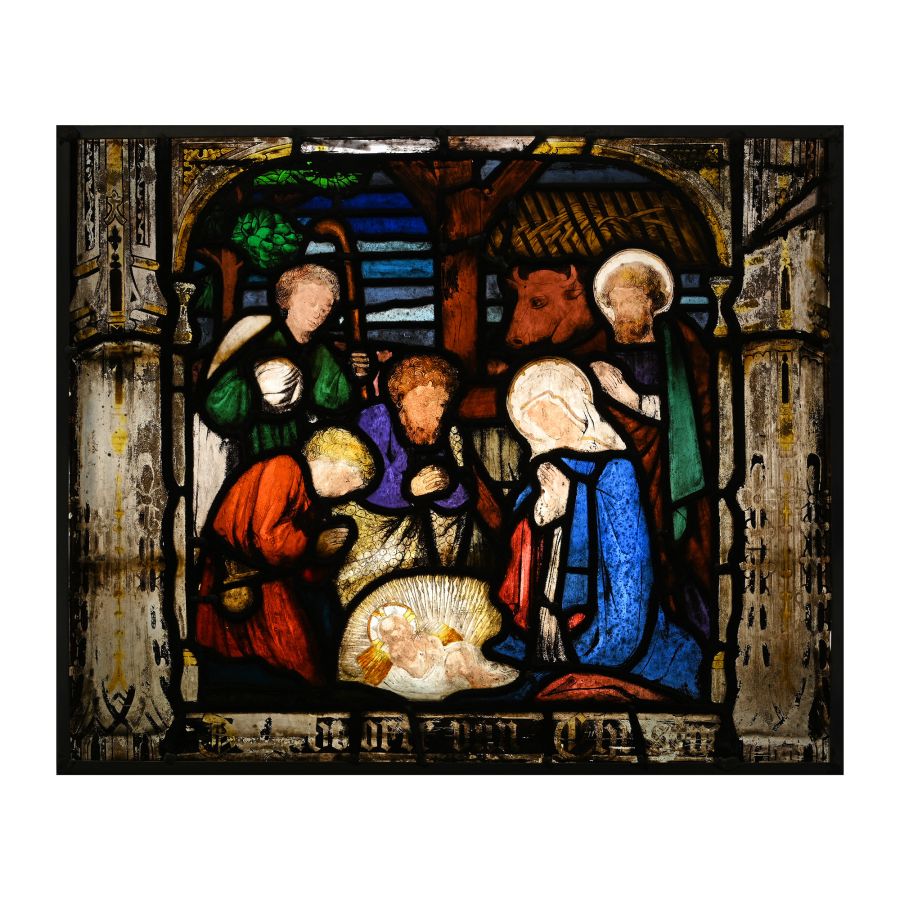 Stained Glass Panel with the Nativity