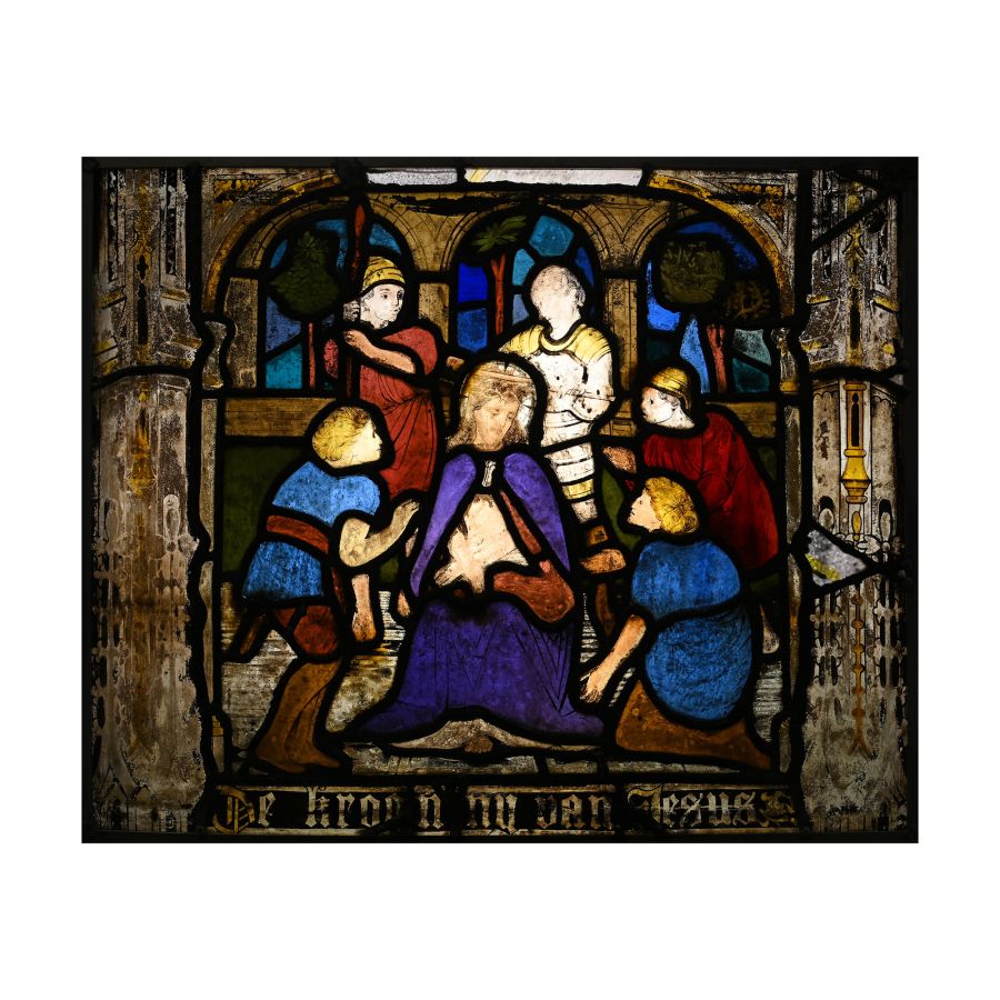 Stained Glass Panel with the Mocking of Jesus