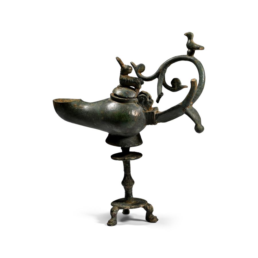 Byzantine Bronze Lamp with Stand