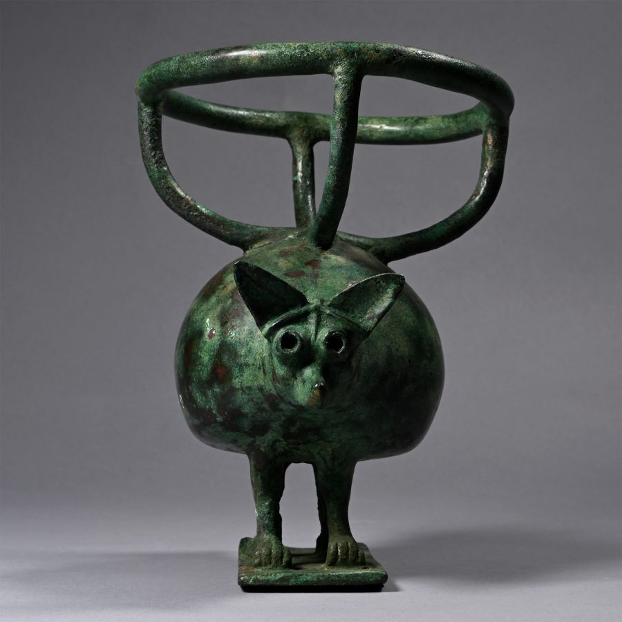 Mesopotamian Bronze Standing Zoomorphic Torch Bearer