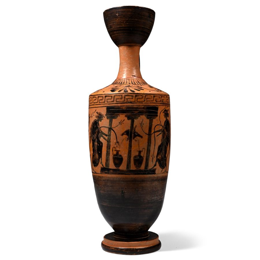 Terracotta Painted Lekythos by the Gela Painter