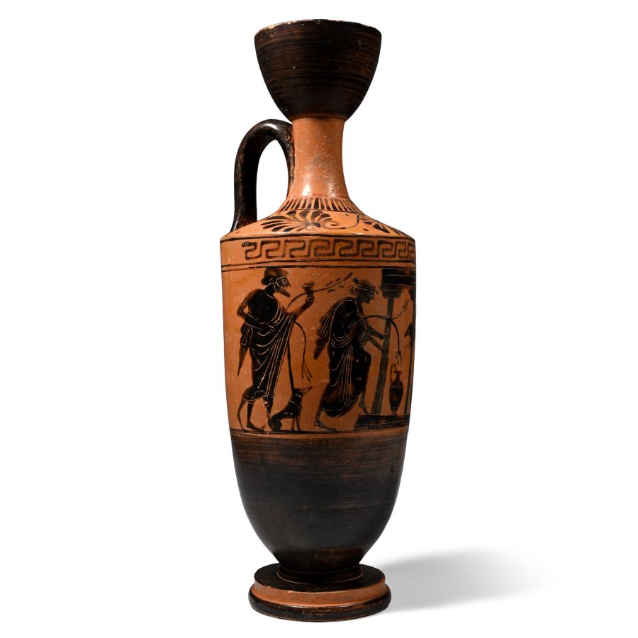 Terracotta Painted Lekythos by the Gela Painter