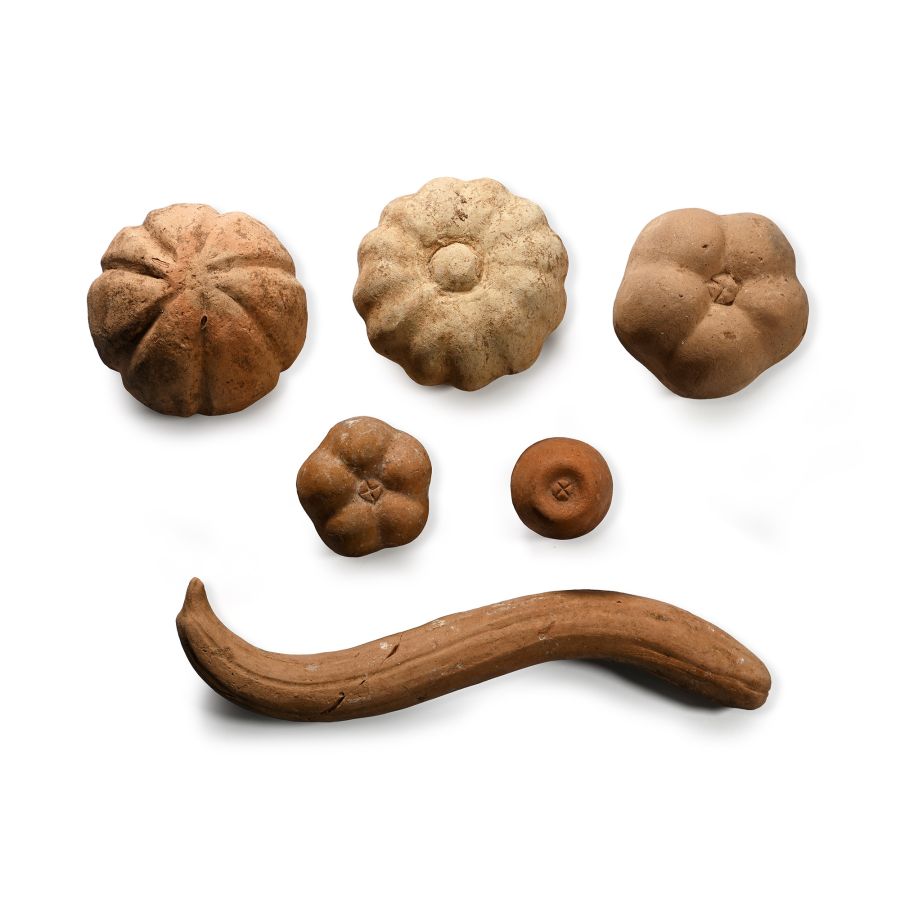 Greek Terracotta Model Fruit and Vegetable Group