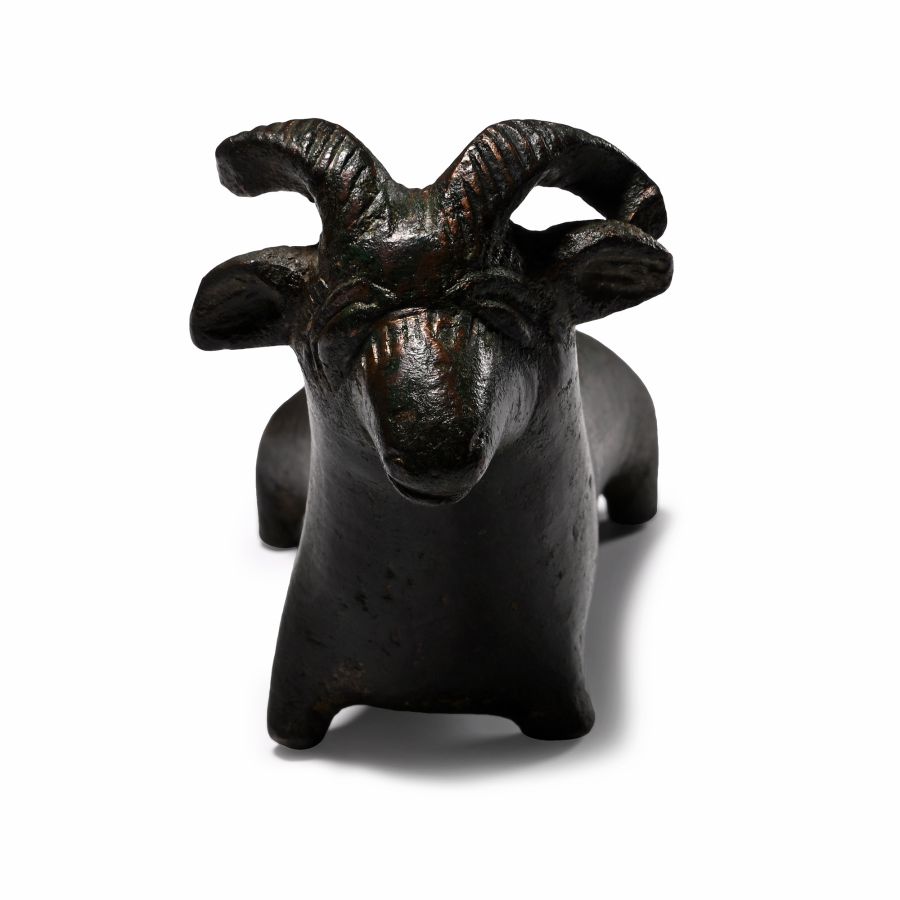 Western Asiatic Bronze Ram-Shaped Kohl Vessel