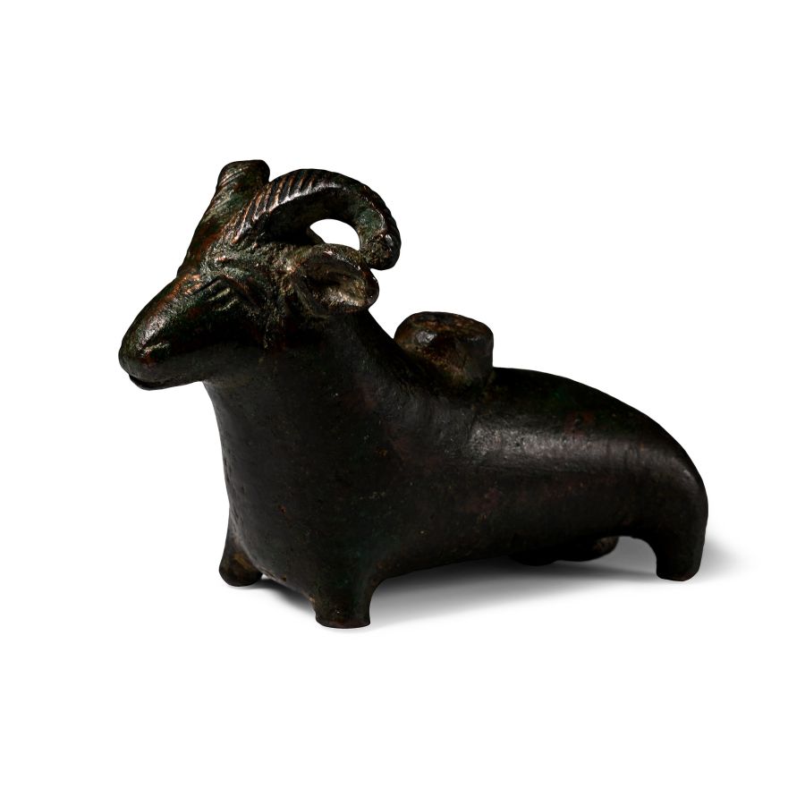 Western Asiatic Bronze Ram-Shaped Kohl Vessel