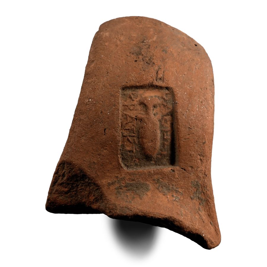 Roman Terracotta Amphora Handle with Stamp