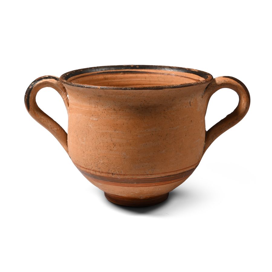 Daunian Terracotta Twin-Handled Cup
