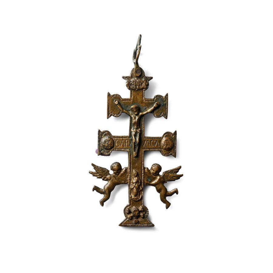 Caravaca de la Cruz Bronze Cross Pendant