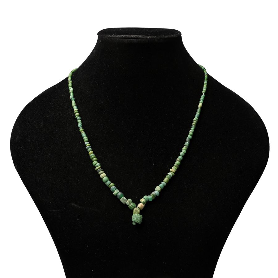 Roman Green Glass Bead Necklace String