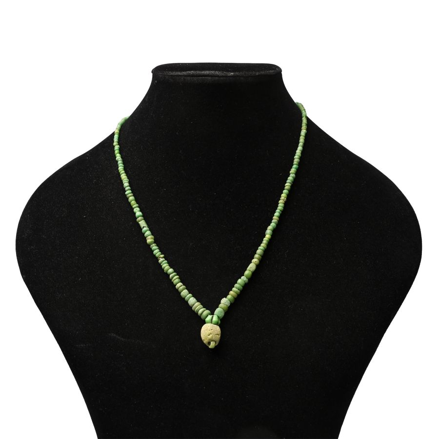 Roman Green Glass Bead Necklace String