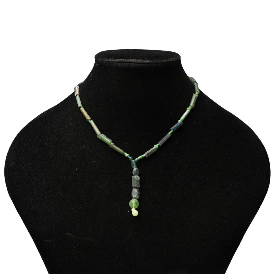 Roman Green Glass Bead Necklace String