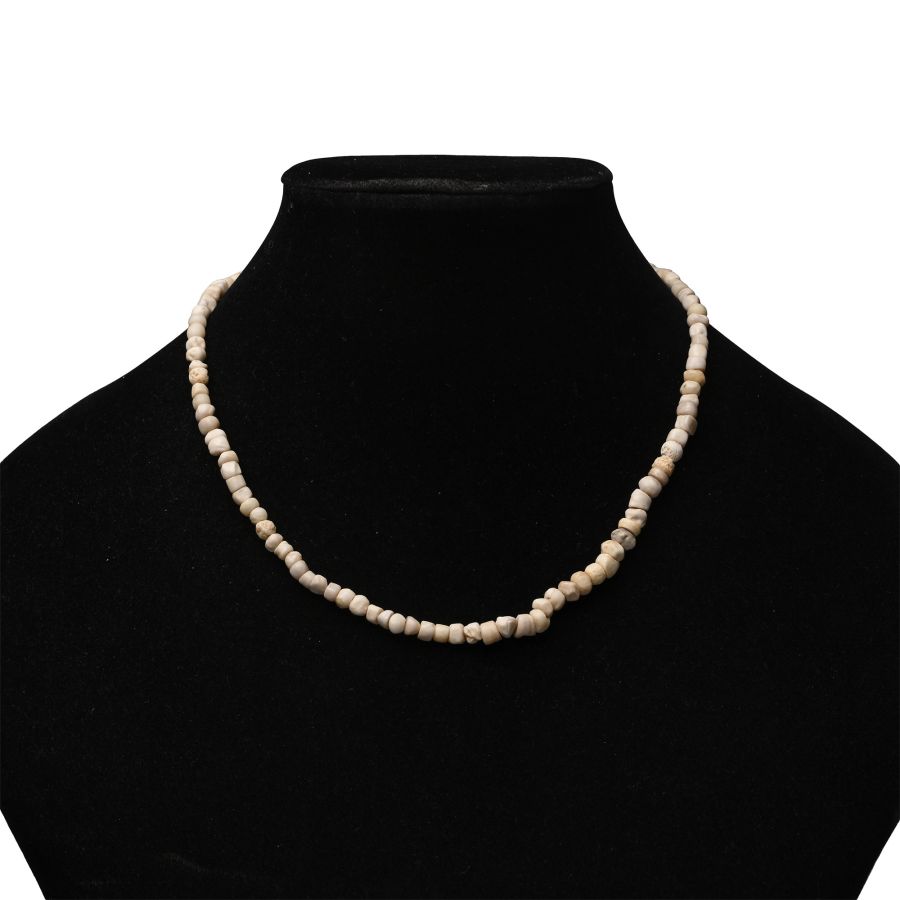 Western Asiatic White Stone Bead Necklace String