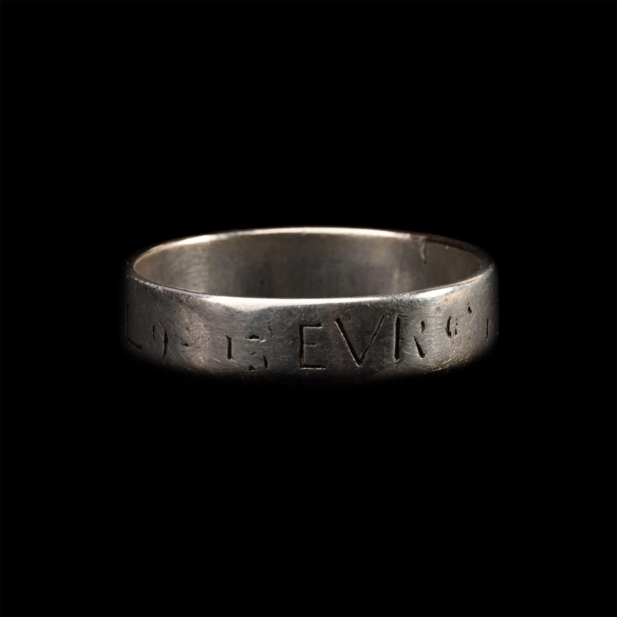 Post Medieval Silver 'LOVE' Posy Ring