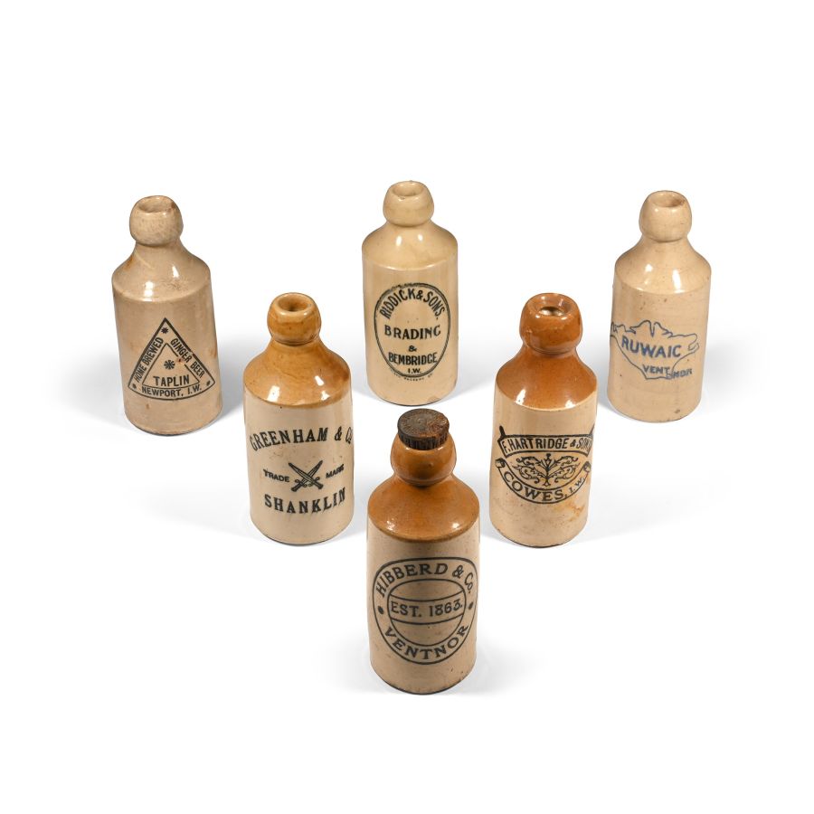 Antique Isle of Wight Ginger Beer Bottle Collection