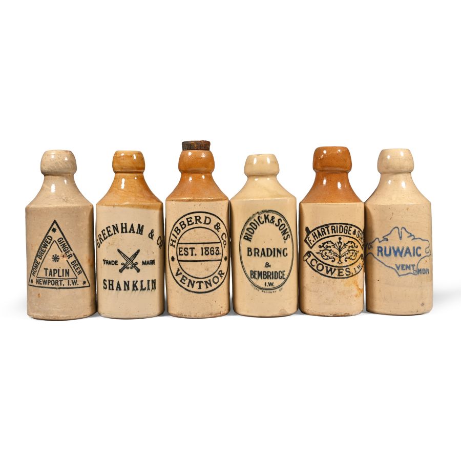 Antique Isle of Wight Ginger Beer Bottle Collection
