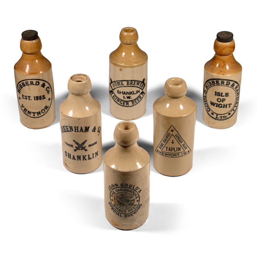 Antique Isle of Wight Ginger Beer Bottle Collection