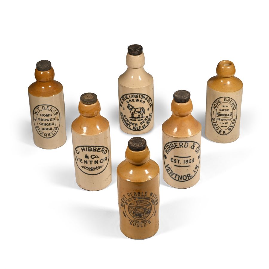 Antique Isle of Wight Ginger Beer Bottle Collection