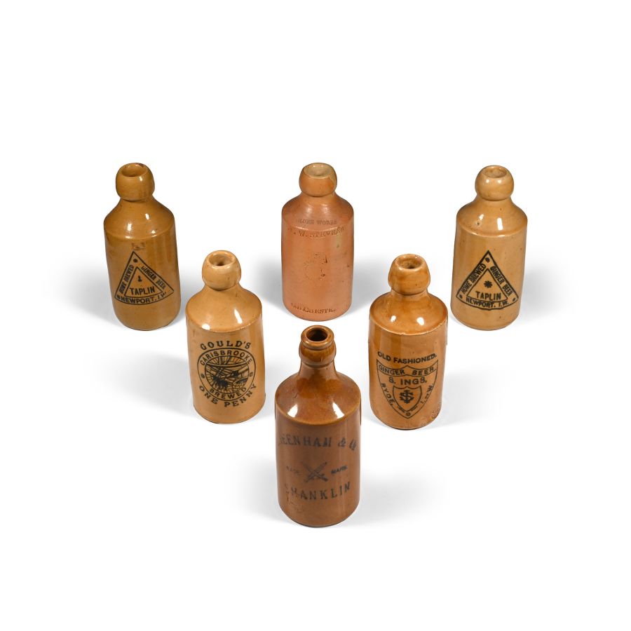 Antique Isle of Wight and Colchester Ginger Beer Bottle Collection