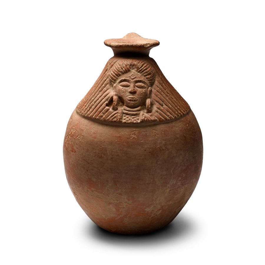 Western Asiatic Red Terracotta Jug with Face