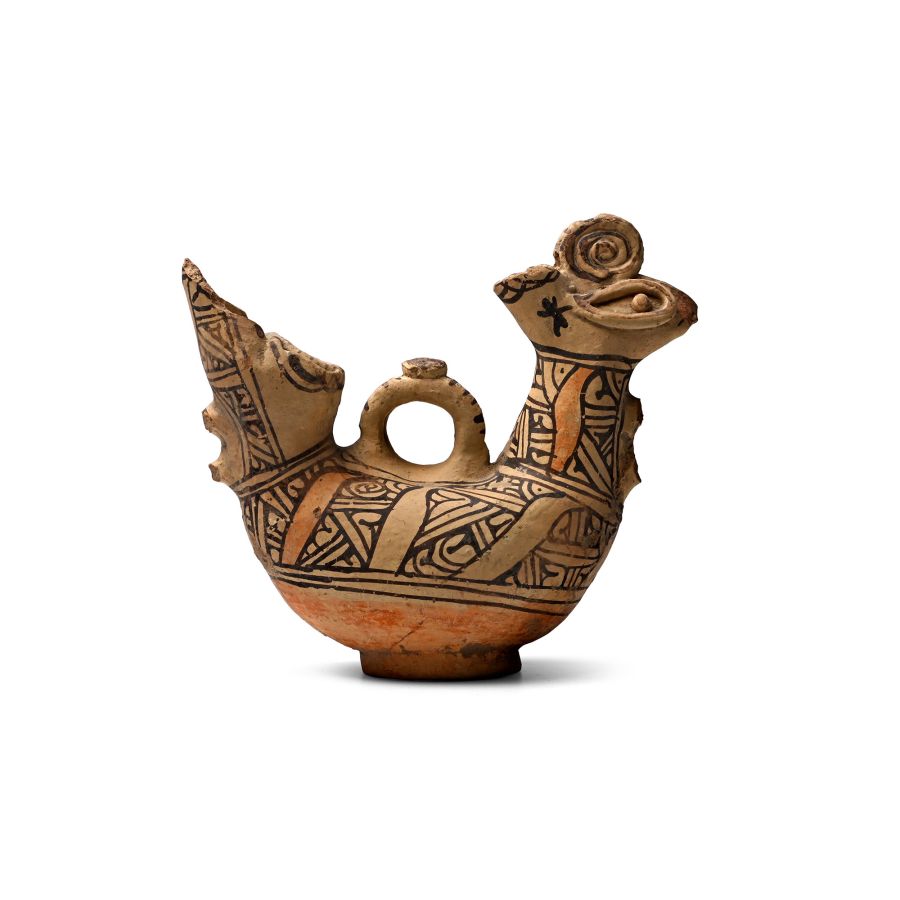 Western Asiatic Terracotta Bichrome Bird Vessel