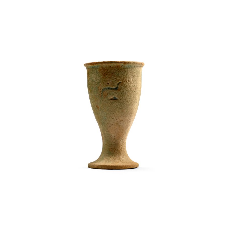 Egyptian Faience Offering Cup with Inscription