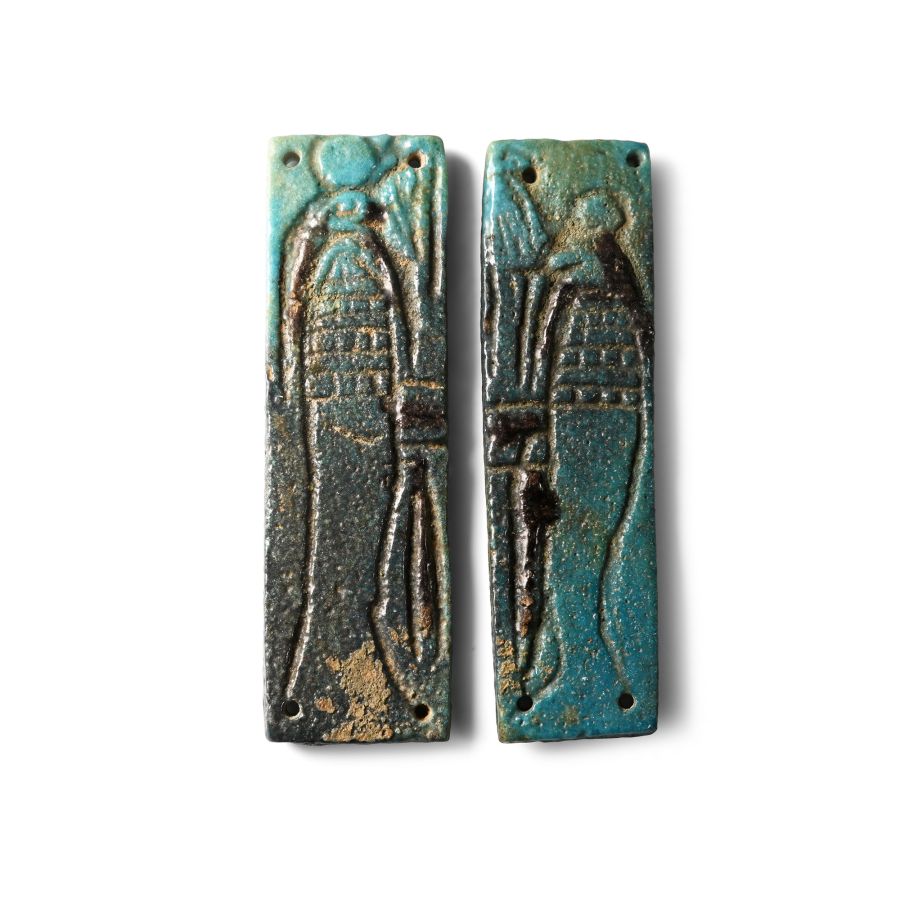 Egyptian Blue Faience Sons of Horus Plaques