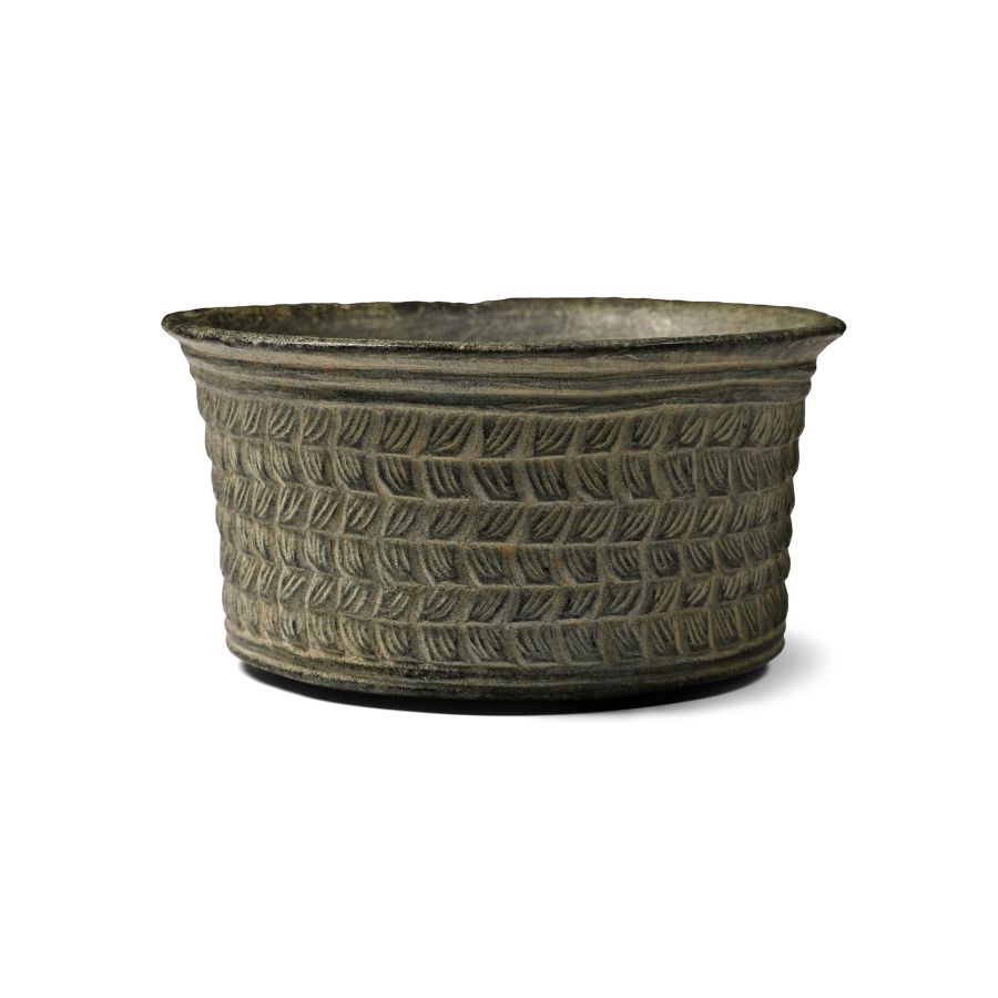 Bactrian Stone Bowl with Wavy Design