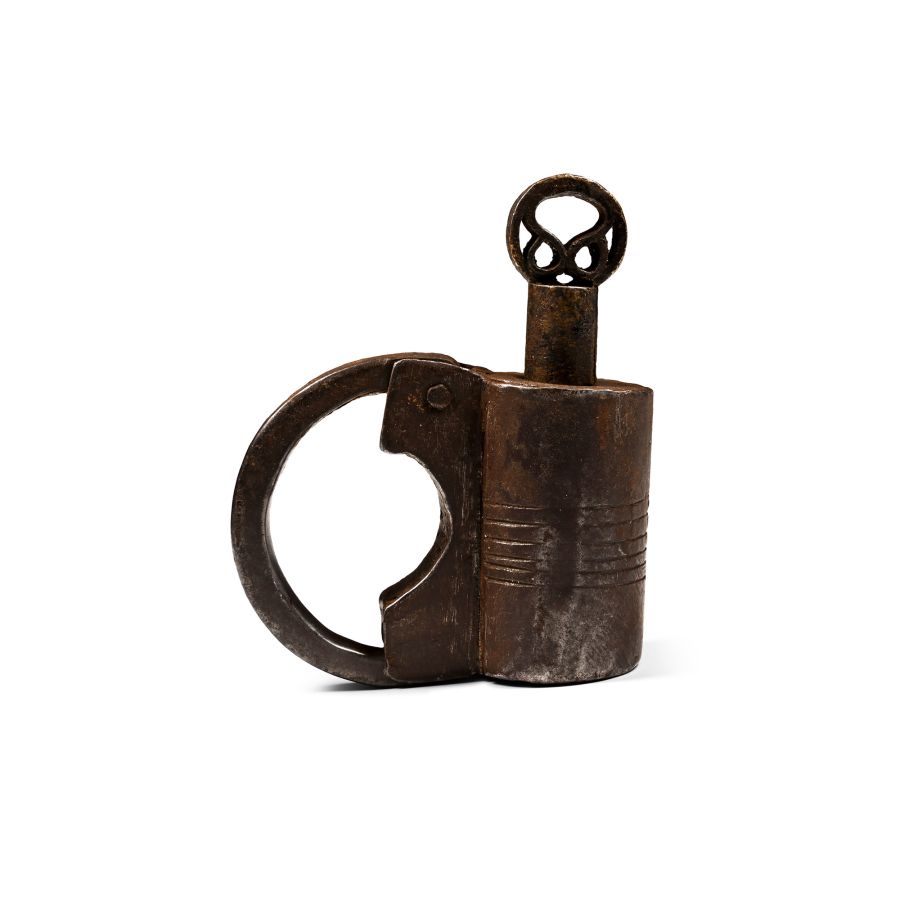 Post Medieval Iron Padlock with Key