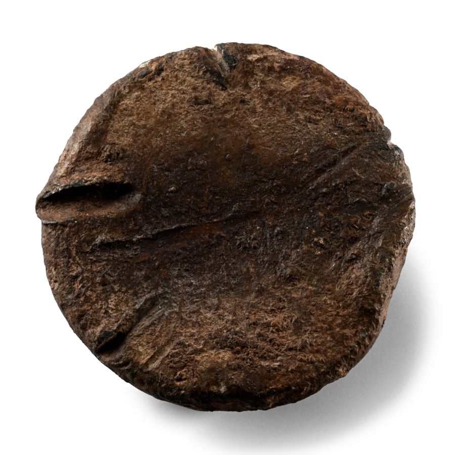 Viking Lead Weight with Inlaid Silver Stud