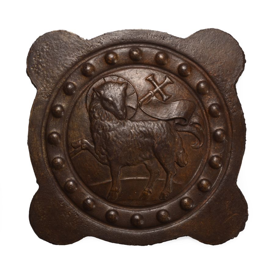 Post Medieval Bronze Plaque with Lamb of God
