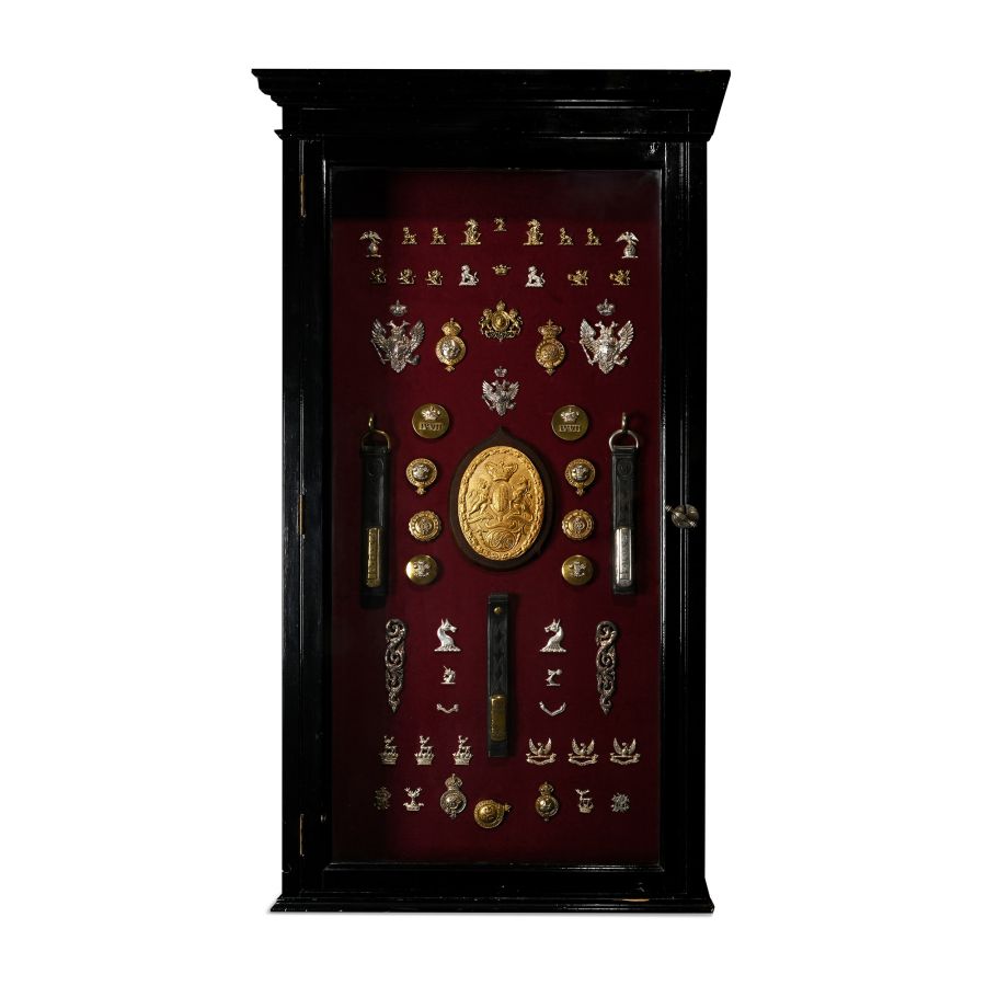 Wall Cabinet Containing a Queen Charlotte (1744-1818) Carriage Plate