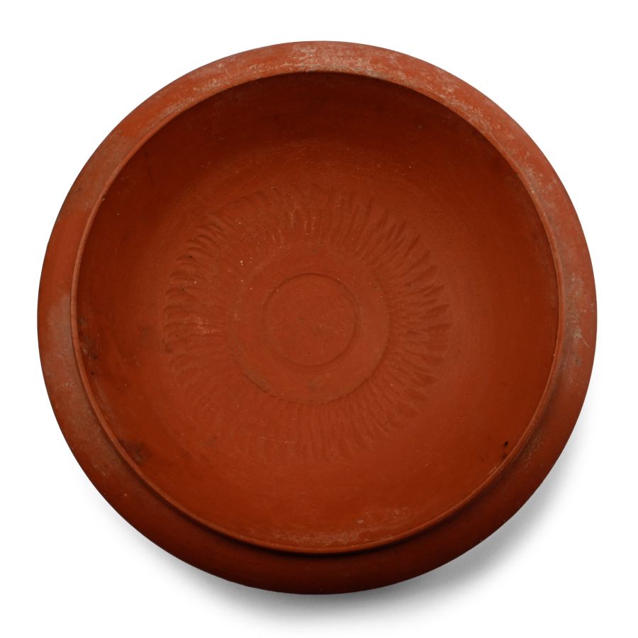 Roman Redware Bowl with Flaming Sun Design